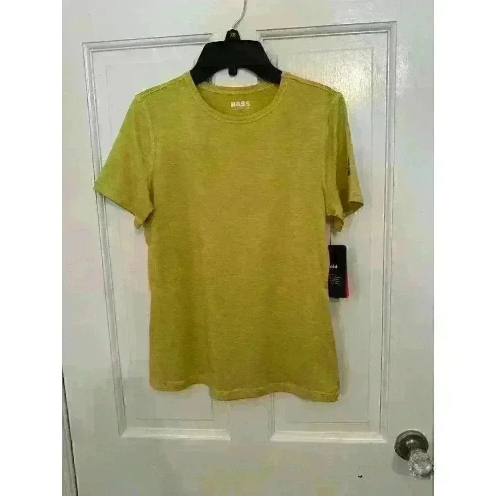 Bass Outdoor yellow/green Tshirt size‎ XS NWT